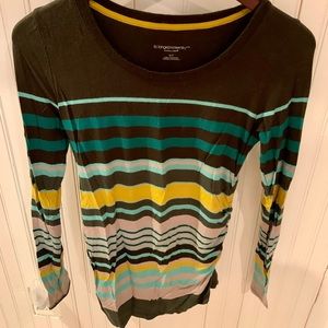 Striped long sleeve maternity shirt